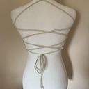 Good American  Vacay Strappy Halter Top in Bone Faux Leather Size 1 (Small) NEW Photo 6