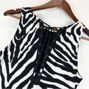 White House | Black Market WHBM Zebra Print Jersey Knit Midi Dress w/ Lace Up Small Photo 4