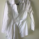 Natori  cotton poplin side drape button doown Blouse White Photo 7