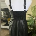 Aeropostale MWTS🍒 BLACK LEATHER MINI DRESS ADJUSTABLE STRAPS FRONT SLIT Photo 5