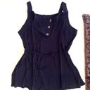 Marshalls Navy button linen tank top Photo 0