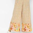 American Eagle  Women's Yellow Floral Wide Leg Pull On Pants Size XL Photo 0