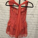 Twelve By Twelve  Orange Lace Corset Style Blouse Size Extra Small Photo 1