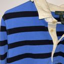 Ralph Lauren LAUREN  NAVY BLUE &  BLUE STRIPE COLLARED L/S POLO SHIRT SIZE XL Photo 2