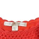 Boston Proper  Coral Crochet Lace Illusion-Sleeve Dress Boho Small Photo 3