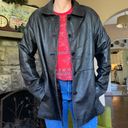 90s oversized genuine lambskin longline leather coat jacket black buttery Size L Photo 0