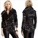 Young Fabulous and Broke  Jacket Black White Kayla Moto Asymmetrical Zip Size Small Photo 1