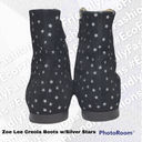 Lee Zoe  Nu 19 Womens Black Creola Boots Silver Stars Zipper Ankle Boot Size 39.5 Photo 5