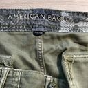 American Eagle Outfitters dark green high waisted embroidered cargo shorts Photo 2