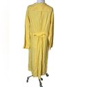 Flax  linen button down midi dress yellow sz M Photo 1