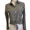 J.Crew  Black and White Picnic Plaid Preppy Long Sleeve Shirt Size S Photo 0