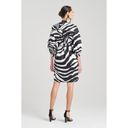 Natori  Zebra Cotton Poplin Balloon Sleeve Belted Shirtdress Size Medium Photo 2