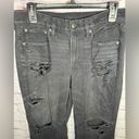 American Eagle  black distressed jeans Low rise Baggy Flare women size 6 short Photo 1