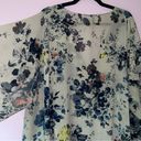 Sonoma  2X Sheer Cardigan Gray w Blue Floral Chiffon Longline Swim Kimono Photo 7