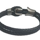 The Row Steeltime  Dragon Double Braided Leather Bracelet  Black Silver  Unisex Photo 8