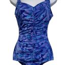 Maxine of Hollywood Women's Vintage  Blue Teal Florals Swimsuit Size 12 EUC #S-21 Photo 0