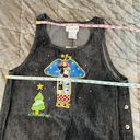 Quacker Factory Small Jumper Maxi Dress Black Jean Denim Angel Snowmen Trees NWT Photo 11