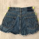 LF Furst of a Kind Denim Levi's Jean Shorts Neon Green & Ring Lattice Photo 1