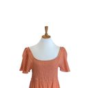 Ott Smocked Top Prairie Dress Melon Size XL Cottage Bohemian Spring Swissdot Photo 4