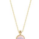 18K Gold Plated Pink Opal Pendant Necklace for Women Photo 2