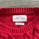 Daisy Springfield Reconsider Red Knit Sweater  Embroidered Crew Neck Size Medium Photo 3