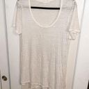 CP Shades  100% Linen Burnout Swoop Neck T-Shirt Cover Up Photo 0