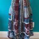 Anthropologie  let me be Beaded Patchwork Silk Skirt Photo 4