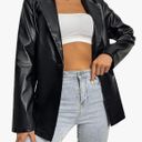 Faux Leather Blazer Black Size XS Photo 0