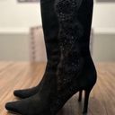 Stuart Weitzman  Black Beaded Mesh Booties Size 9 Photo 6