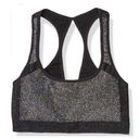 Soul Cycle Racerback w/Keyhole Sports Bra, Metallic Black Grey (Excellent) Photo 0