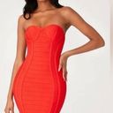 Meshki  red bodycon strapless bandage dress Photo 0