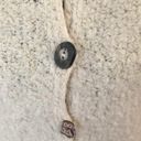 The Moon  GRAY Vintage Off White Boucle Knit Sweater Cardigan Wood Buttons Medium 4 Photo 4
