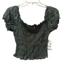 Ten Sixty Sherman NWT  shirt Nordstrom Small Green Crop Lace STRETCHY NEW Photo 0