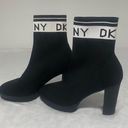 DKNY Tessa Sock Ankle Boots Round Toe Platform Block Heel Pull On Logo Size 8M Photo 0