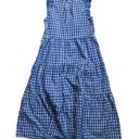 J.Crew NWT  Tall Tiered Ruffle-Sleeve Midi in Sapphire Gingham Cotton Dress MT Photo 4