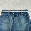 American Eagle  Y2K Denim Mini Skirt Womens Sz 4 Blue Snap Western VTG Festival Photo 5