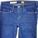 Pilcro  Anthropologie Jeans Women's 28" Blue Serif Skinny Houndstooth Stretch Photo 4