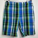 Jones New York  Sport Stretch Plaid Bermuda Length Shorts Women’s Size 14 Preppy Photo 0