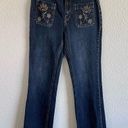 Pilcro  Embroidered Flower Flare Boho Jeans Photo 0