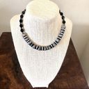 Onyx Black  and silver choker necklace Photo 1