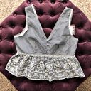 J.O.A. Embroidered Peplum Gingham Cropped Top, Size M New with Tag Photo 11