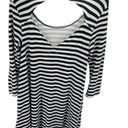 American Eagle  Womens Striped Dress Cutout Back Stretch White Black Medium Photo 1