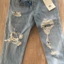 Levi's Wedgie High Rise Tapered Leg light wash destroyed destructed denim jeans 24 NWT Photo 1