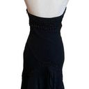 Sue Wong  Black Silk Beaded Cocktail Women 6 Halter Neckline Chiffon Lined Midi Photo 1