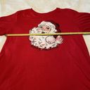 Holiday Time  Womens Shirt Size Large Christmas Red Short Sleeve Santa Claus Photo 5