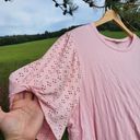 Cooper and Ella  Eyelet Sleeves Blouse - Pink - 2X Photo 3