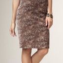 Talbots Velvet Leopard Print Pencil Skirt Cheetah Brown Tan Petite Plus Size 14 Photo 9