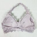 Felina Light Lavender Lace Lightly Padded Halter Bralette Photo 1