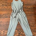 Michael Stars  Sleeveless Tank-Style Cropped Jersey Jumpsuit in Olive Green Large Photo 1