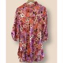 Rachel Parcell  Pink Botanical Floral Long-Sleeve Tiered Shirt Dress Size 12 Photo 7